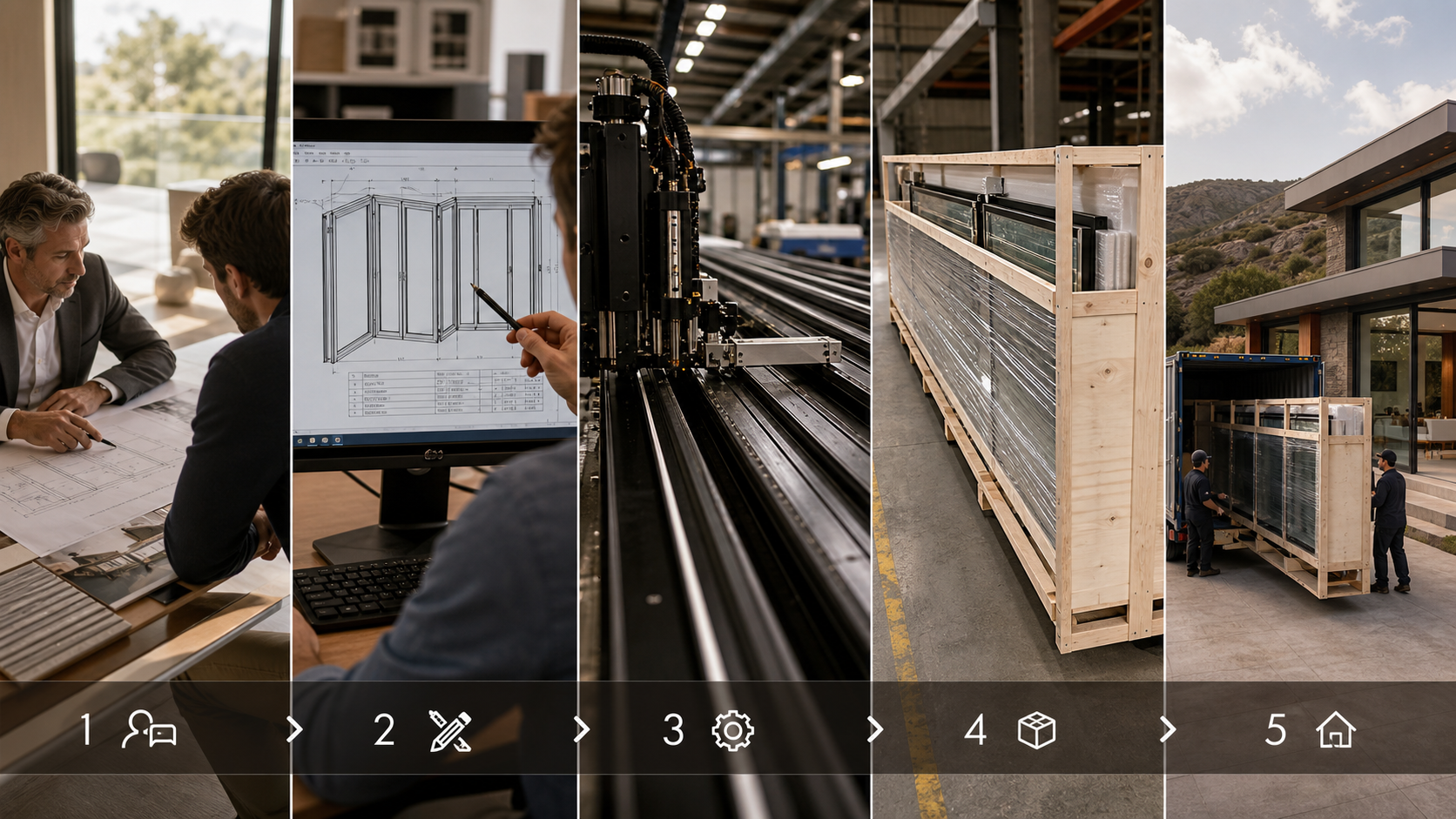 Lifecycle delivery process for custom aluminum folding glass wall project