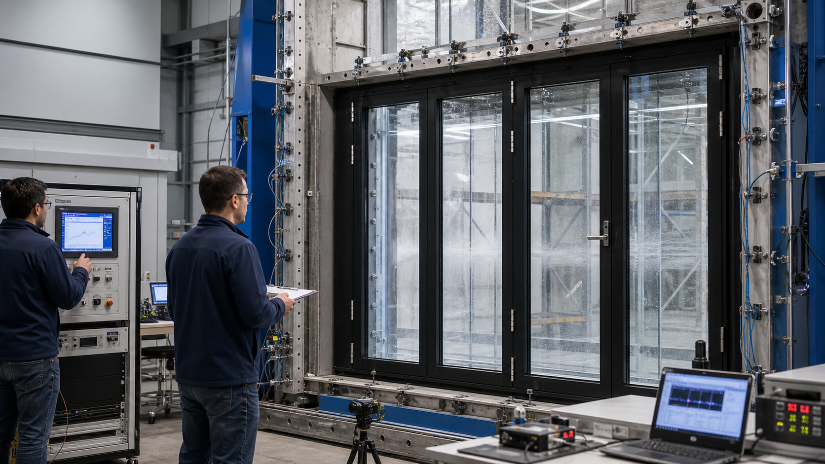 Testing laboratory for high-performance aluminum folding glass wall system