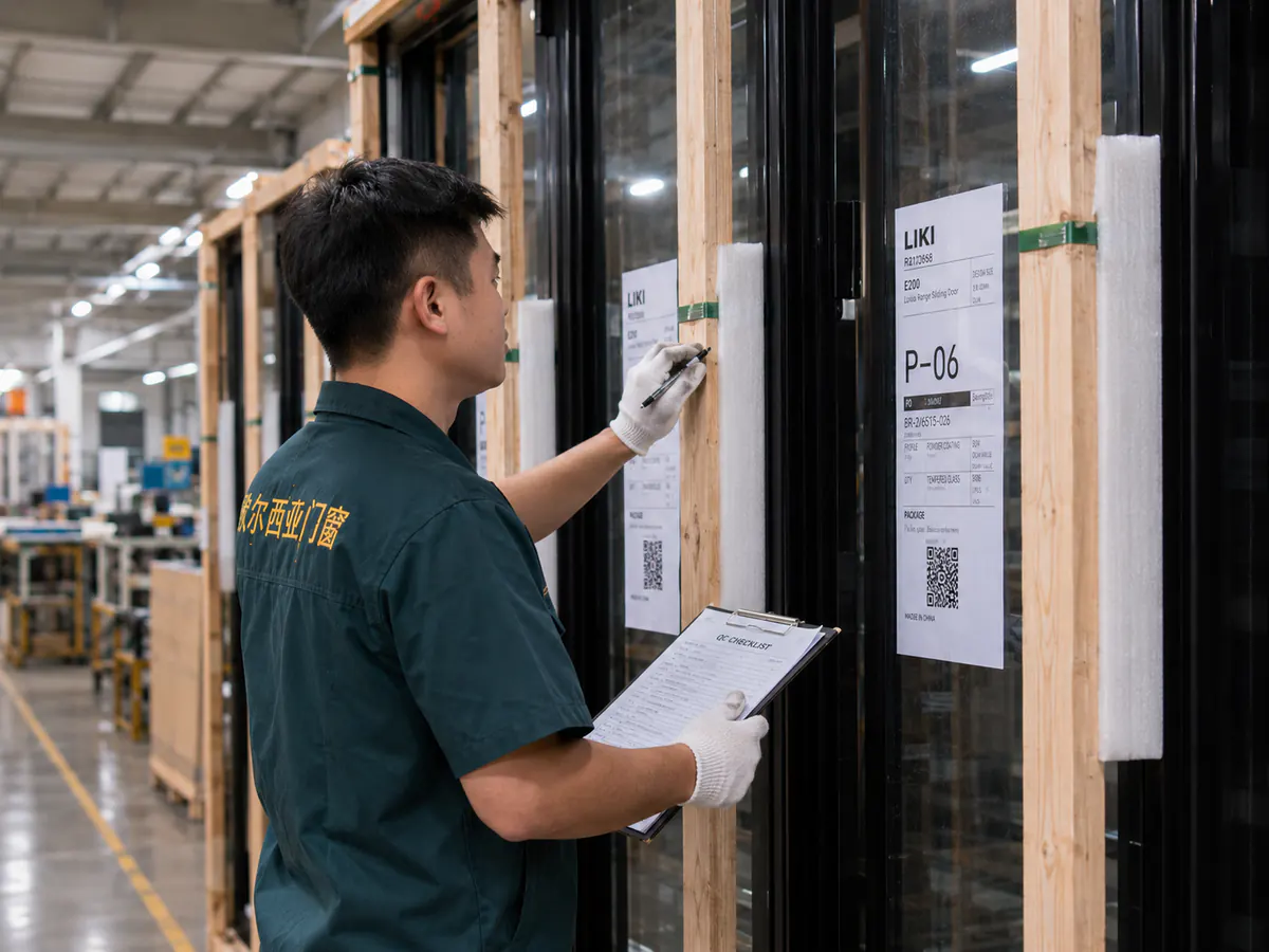 Export quality control and packing review for LIKI folding door systems