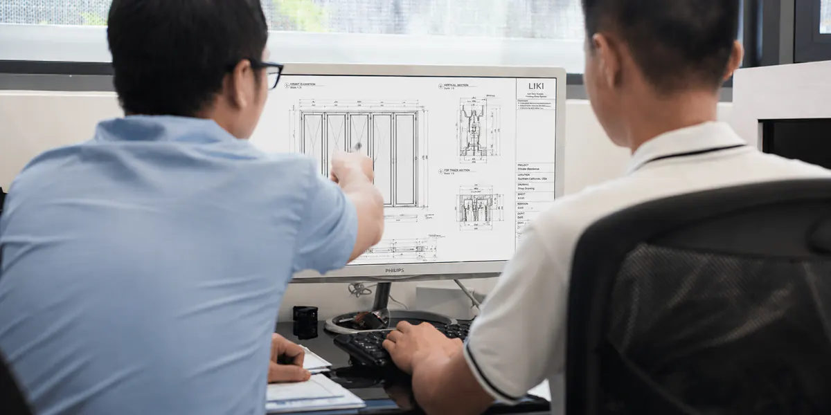 Shop drawing review for folding door system configuration