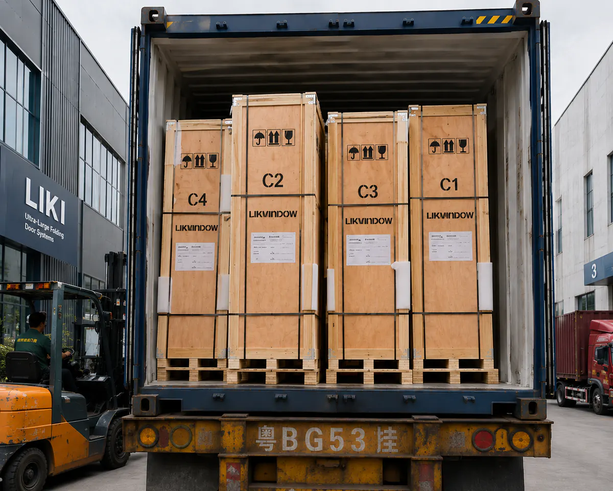Door-to-site delivery planning for a large folding door project